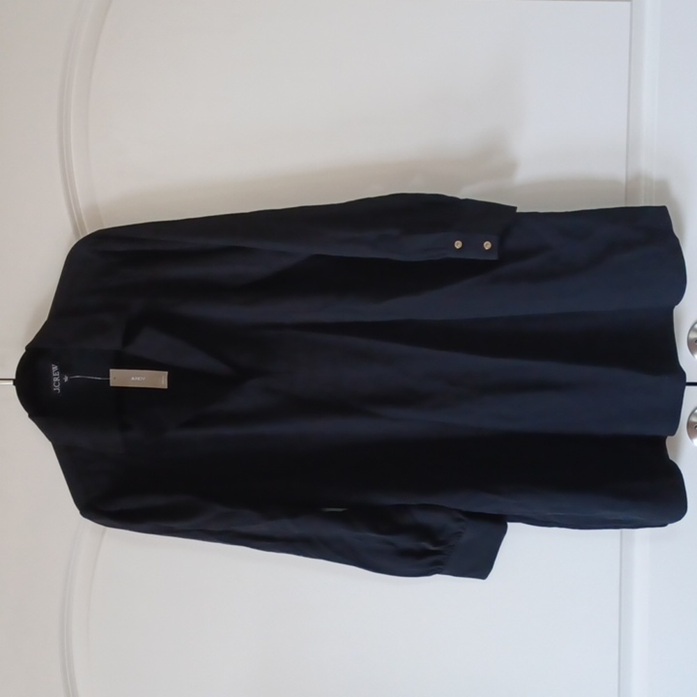 NWT J.Crew Long-sleeve black shift dress SZ L, smoke-free home